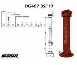 Steunpoot 3000kg SIMOL DG487 3SF19